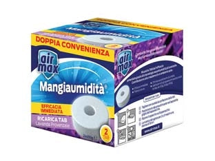 AIRMAX ASSORBIUMIDITA' RICARICA TAB LAVANDA- - 2 ricariche 450 gr. ciascuna - 3 pezzi AIRMAX