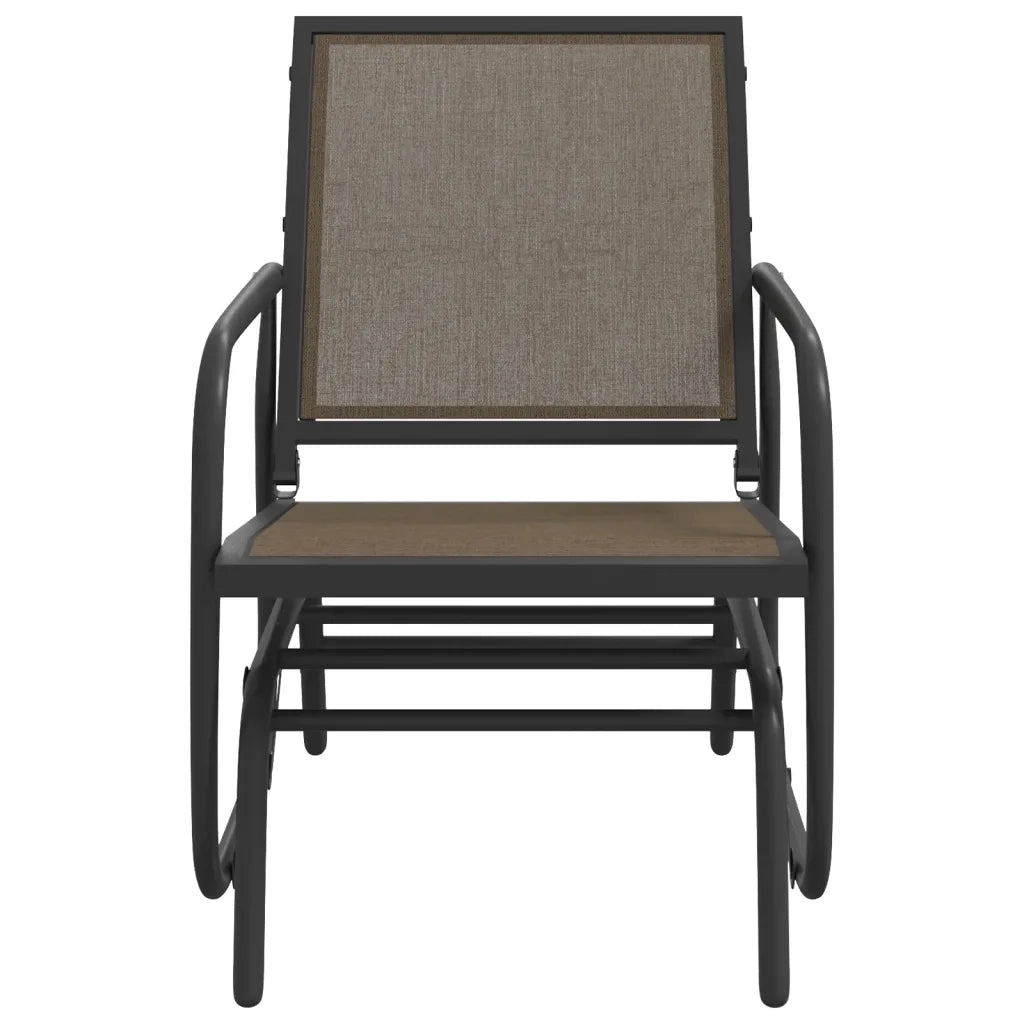 Sedie a Dondolo Giardino 2pz Marroni 61x76x87 Textilene Acciaio 362713