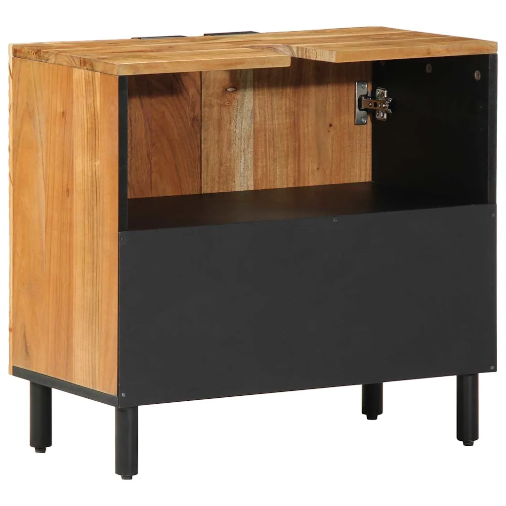Armadio per Lavabo da Bagno con porta Legno di Acacia Massello 4017775