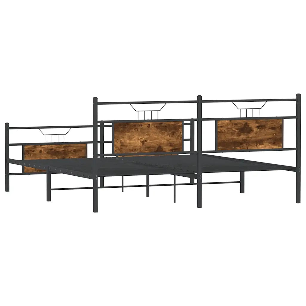 Giroletto senza Materaso in Metallo Rovere Fumo 183x213 cm 3325094