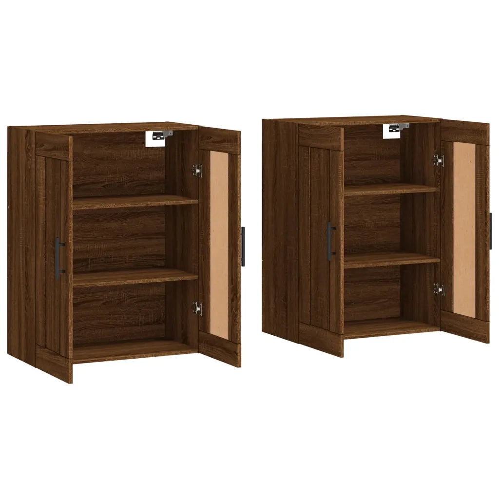 Armadietti a Parete 2 pz Rovere Marrone in Legno Multistrato 3198048