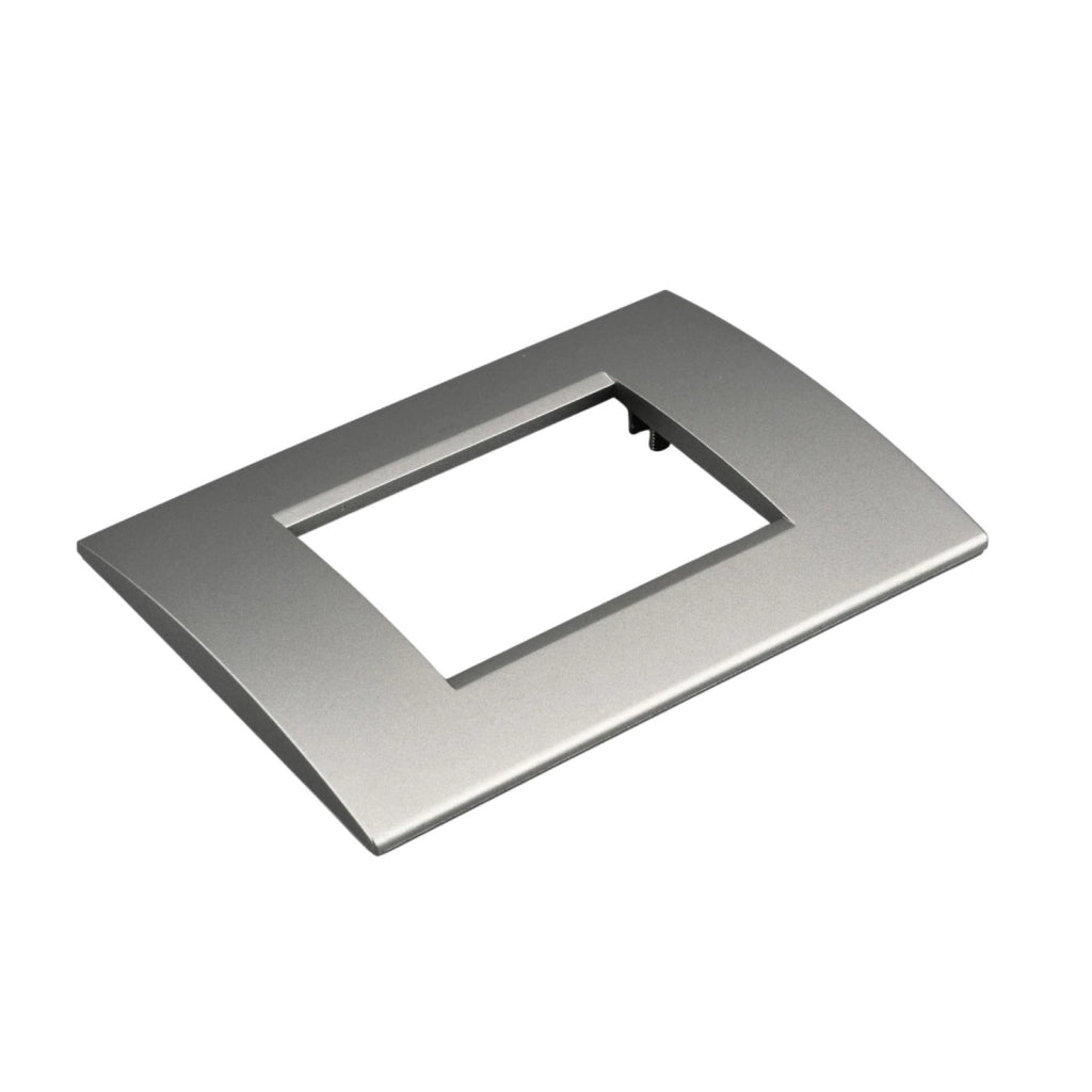 Placca Plastica Quadrata MBL 3M Titanio Compatibile Bticino Living BLN89308