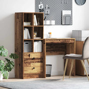 Scrivania con cassetto con lo scaffale 2 pcs Legno vecchio 3337311