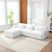 Divano 271x177x71 cm senza montaggio in chenille avorio