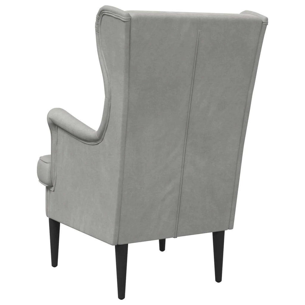 Poltrona-Divano Sedia-Poltroncina Grigio Chiaro Velluto 258843