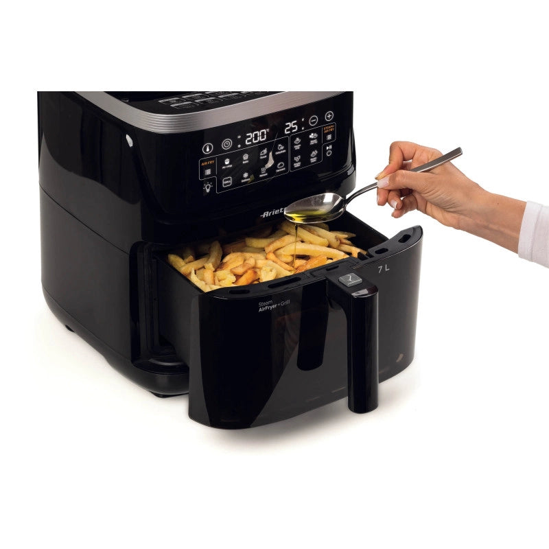 Friggitrice ad aria con funzione vapore + Grill 1700W - 10 funzioni di cottura - Nero