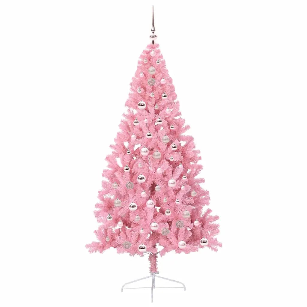 Albero di Natale artificiale con luci integrate Rosa 210 cm PVC 3397091