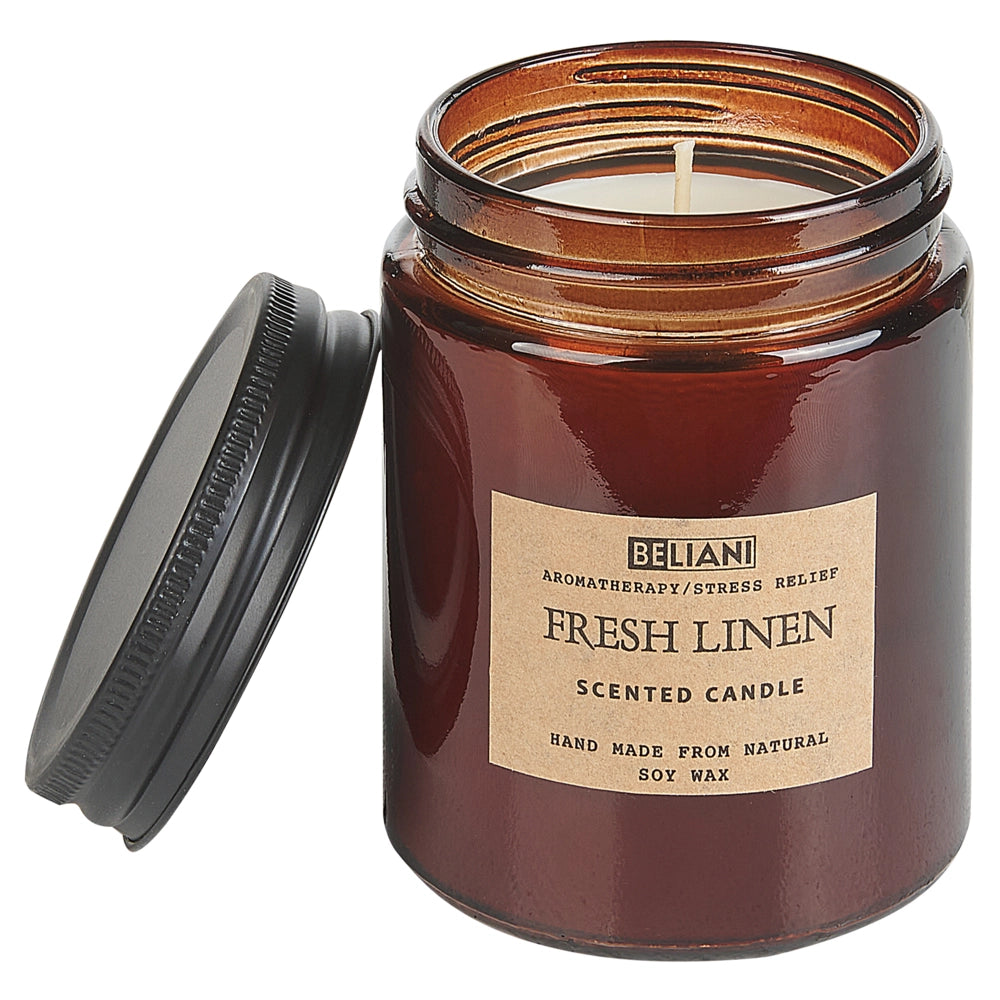 Set di fragranze 100% candela di soia bastoncini profumati diffusore d'ancia confezione di vetro scuro lino fresco Dark Elegance