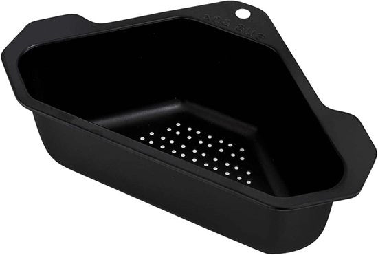 Pulitore Filtro Driehoekig per Spugne - Zeefmand per Cucina - Filtra Rifiuti Alimentari - 24,6 x 18 x 8 cm - Nero