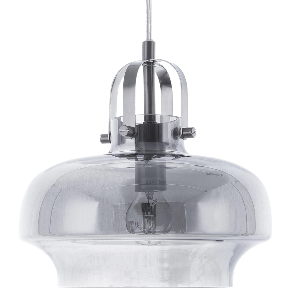 Lampada a Sospensione lampadario pendente Industriale in Vetro Fumé