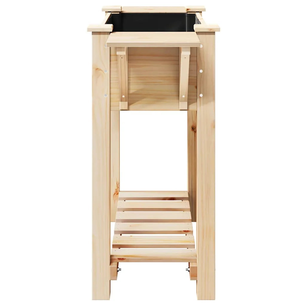 Fioriere | Cassetta per fiori | Vaso da giardino con lo scaffale Beige 111 x 37 x 76,5 cm