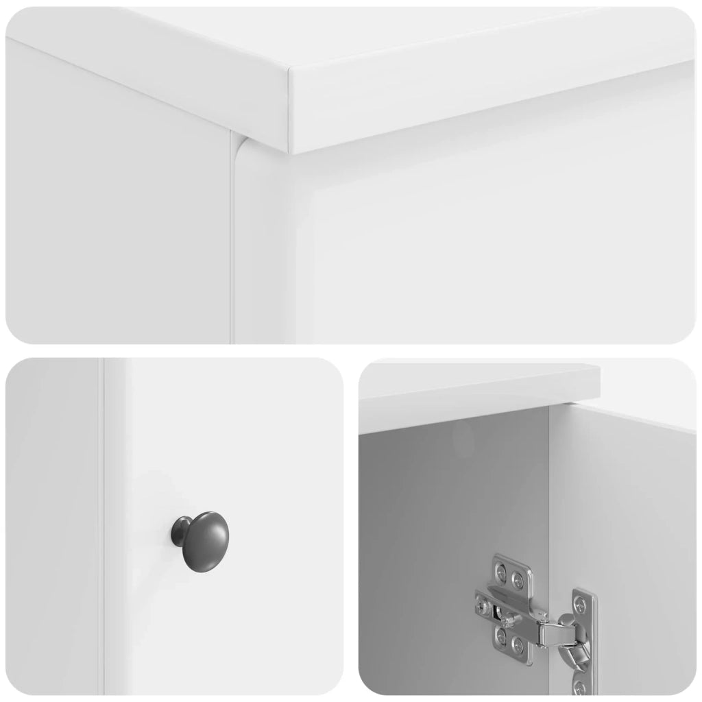 Scrivania Bianco Lucido 142,5 x 50 x 75 cm Legno ingegnerizzato