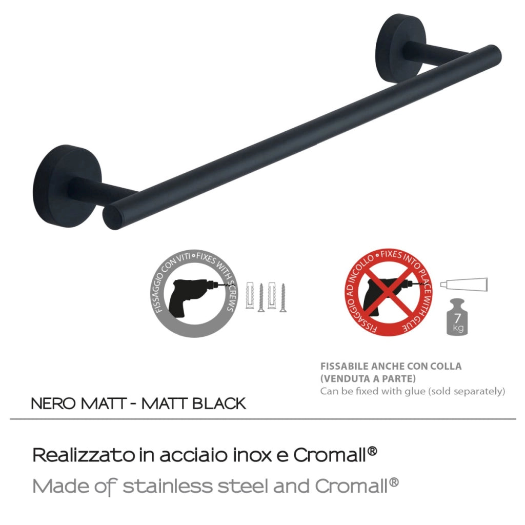 Portasalviette 35 cm rose nero matt | eleganza e minimalismo