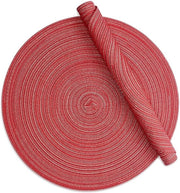 Set di tovagliette rotonde da 6 pezzi - Resistente al calore - Tessuto di cotone - Antiscivolo - 38 cm - Ideale per feste e uso quotidiano - Tovaglietta da tavolo