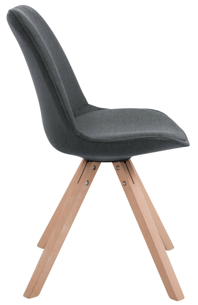 Set di 4 sedie per visitatori Toulouse Fabric Square grigio scuro,natura