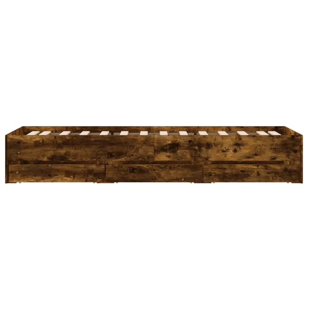Giroletto con Cassetti Rovere Fumo 100x200 cm Legno Multistrato