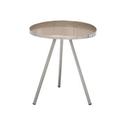Tavolino rotondo Morrison in metallo taupe