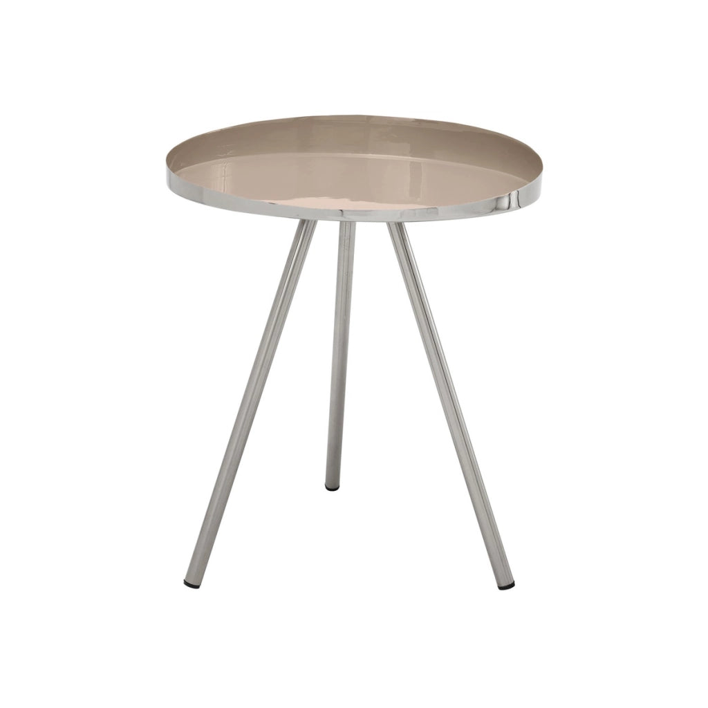 Tavolino rotondo Morrison in metallo taupe