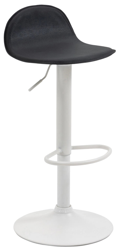 Set 2 Sgabelli Alti Lana in Similpelle nero,bianco