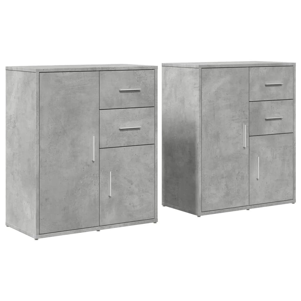 Buffet credenza cassettiera armadio mobile contenitore organizer per cucina soggiorno salotti set da 2 60 x 31 x 70 cm legno ingegnerizzato grigio 02_0036858