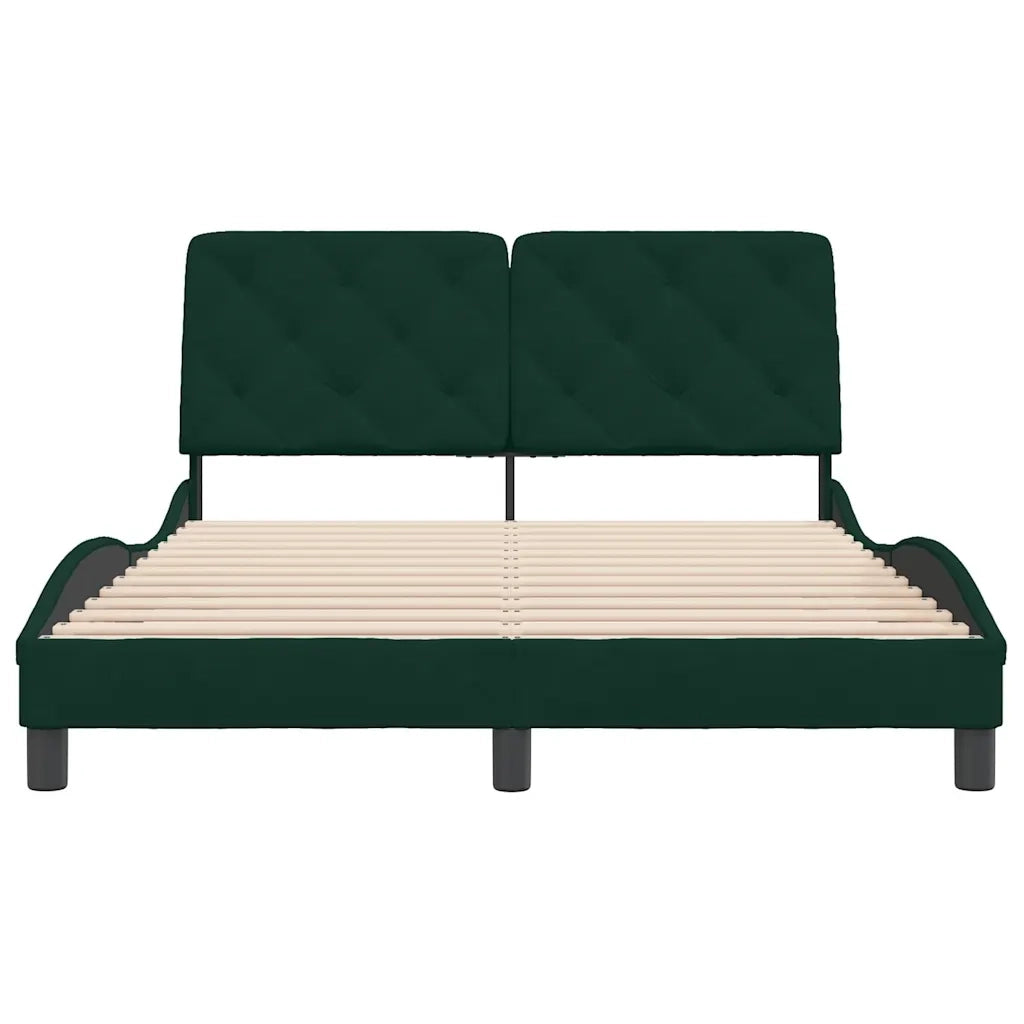 Giroletto senza Materasso Verde Scuro 140x190 cm in Velluto 3207920