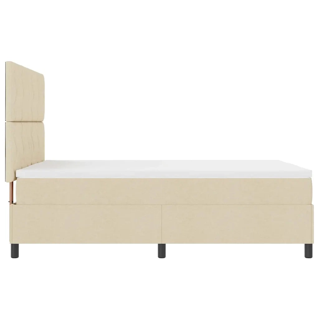 Letto a molle con materasso Crema 160 x 200 cm Tessuto 3339481
