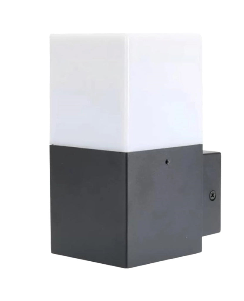 Applique da Esterno Nera E27 IP44 – Lampada da Parete Cubica in Alluminio per Giardino, Ingresso, Balcone – Bianco o Nero – Max 12W Colore: Nero