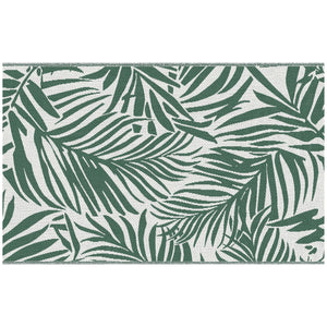 Tappeto da Esterno Reversibile 152x243 cm con Fantasia Geometrica Verde e Bianco