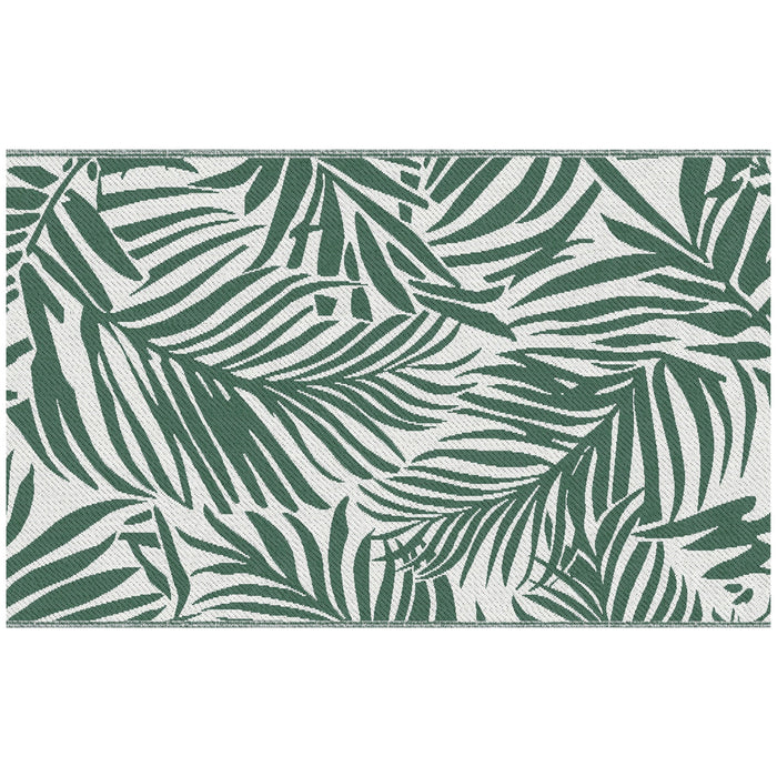 Tappeto da Esterno Reversibile 152x243 cm con Fantasia Geometrica Verde e Bianco