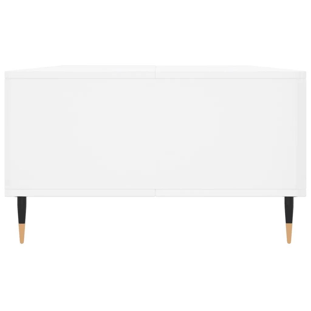 Tavolino da Salotto Bianco Lucido 104x60x35cm Legno Multistrato