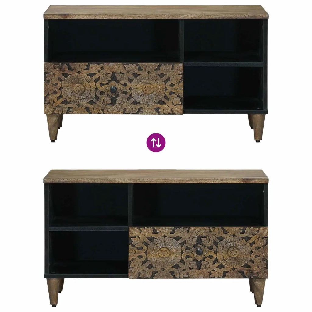 Mobile TV-Credenza per TV Marrone 80 x 33,5 x 46 cm Legno di mango massello 343156