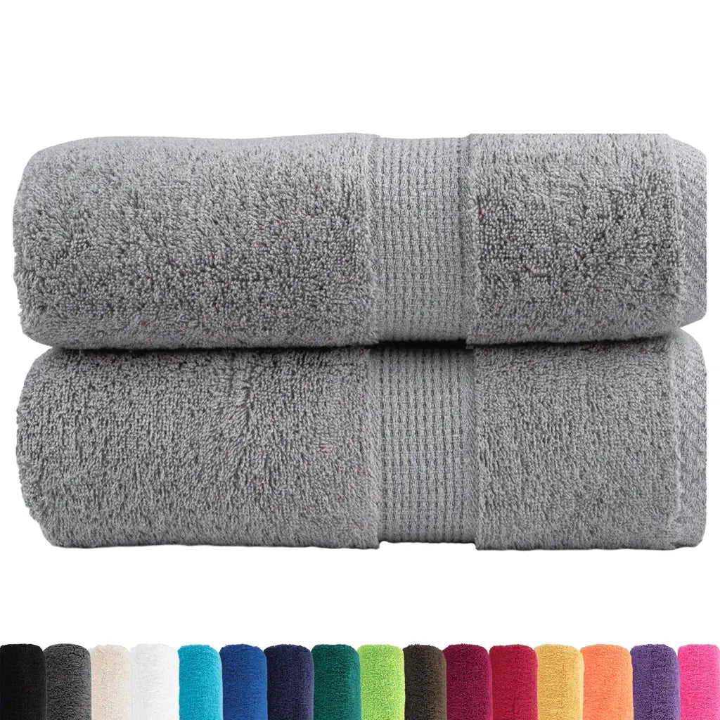 vidaXL Asciugamani Premium SOLUND 2 pz Grigio 30x30 cm 600 g/m²