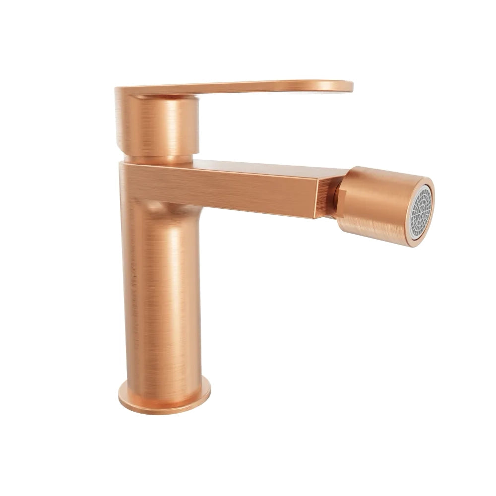 Set miscelatori lavabo 16cm bidet miscelatore esterno doccia rame spazzolato | Margot