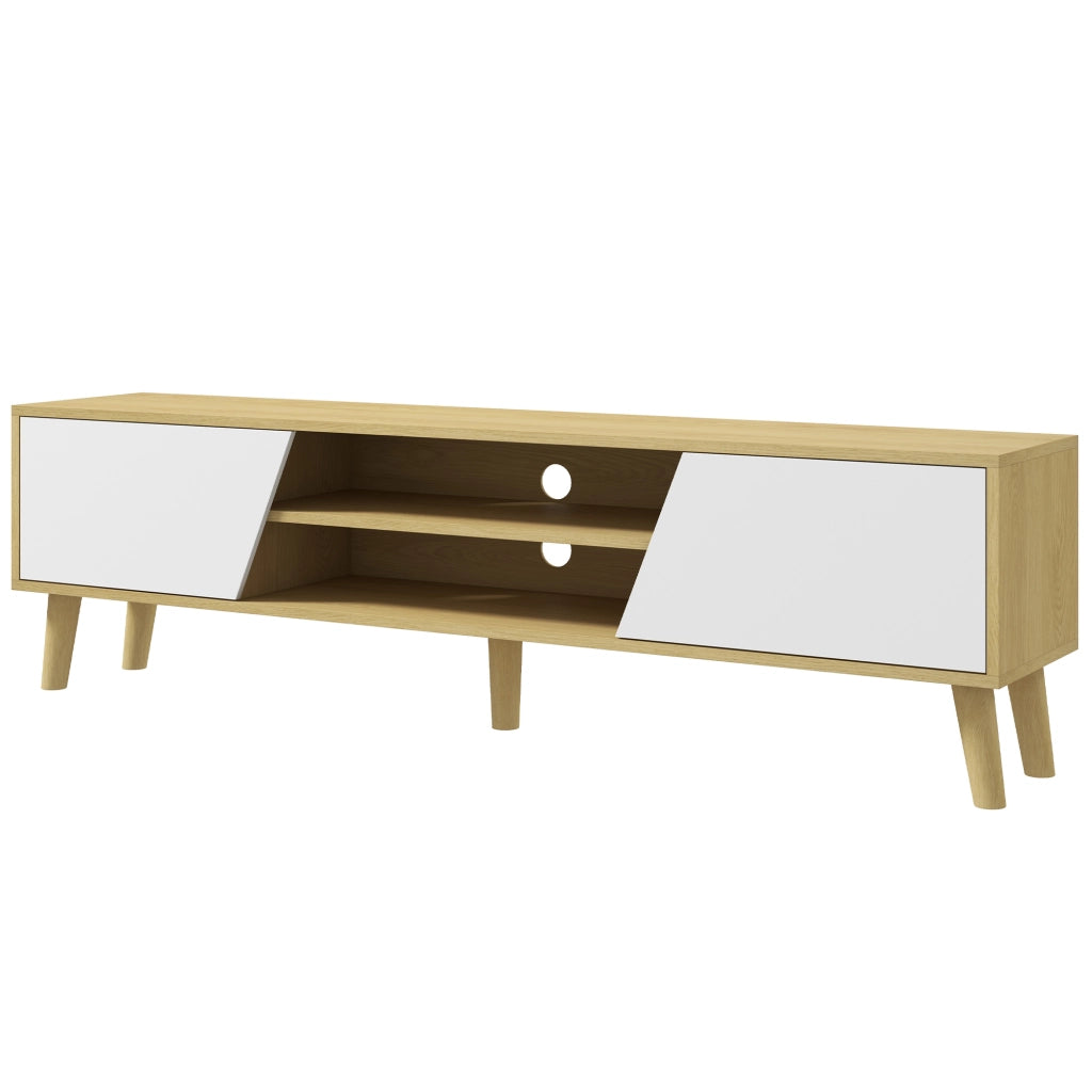 Mobile TV con 2 Ante e 2 Ripiani ¨C Xylo ¨C Legno Rovere 150x30x42 cm per Soggiorno