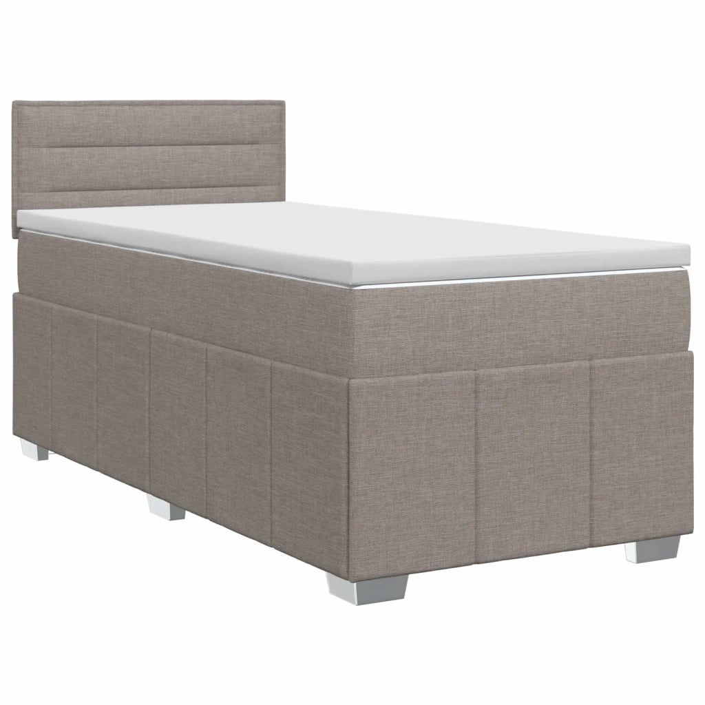 Letto box spring con materasso Tortora 90 x 200 cm Tessuto 3451119