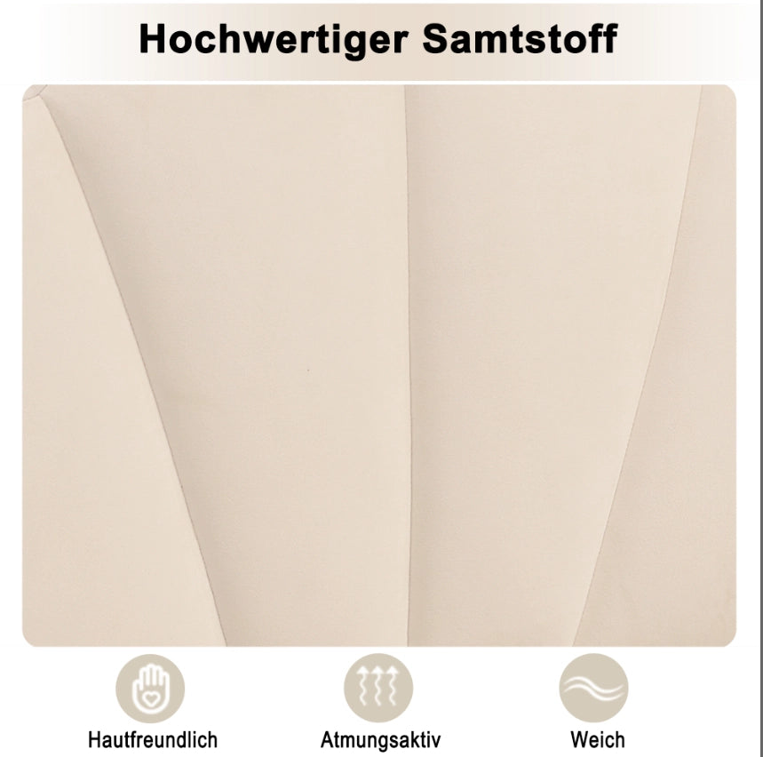 LETTO imbottito 90x200 cm in velluto beige con testiera regolabile
