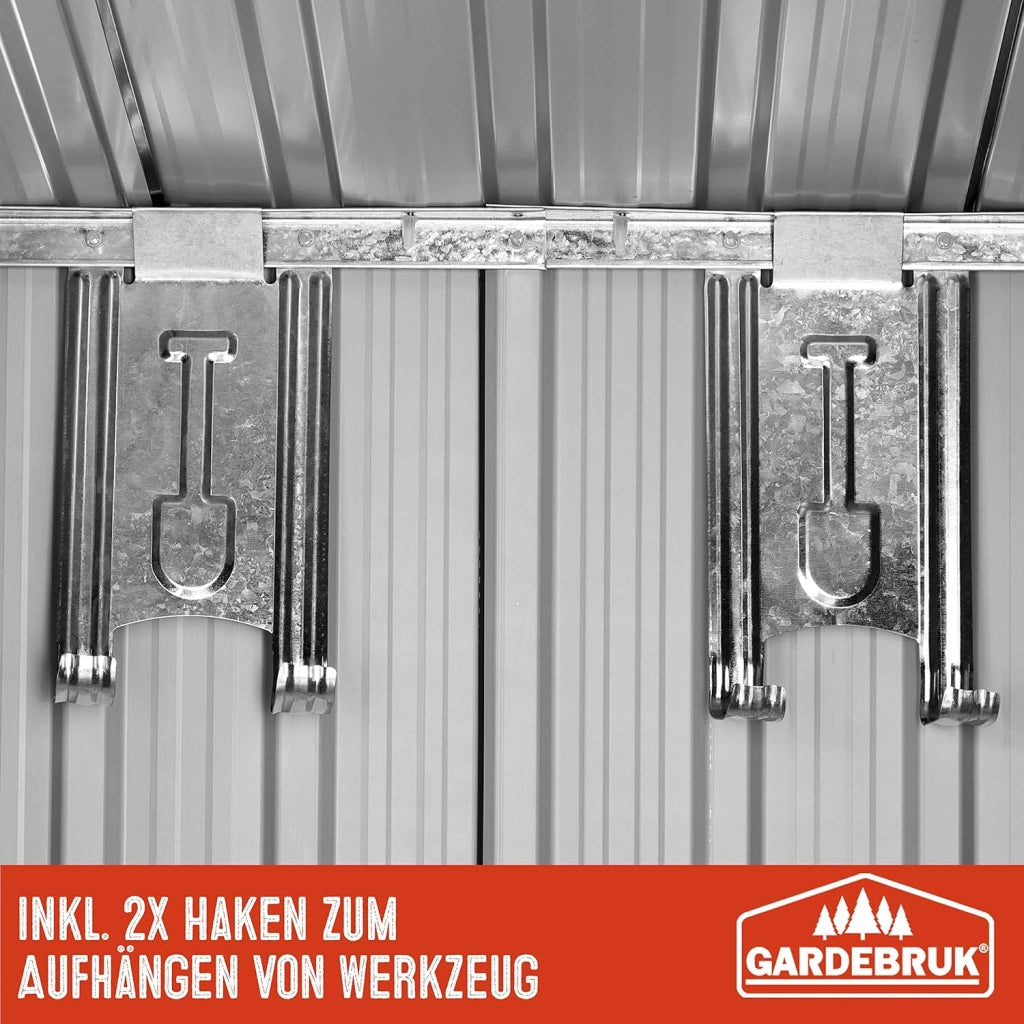 Capanno da Giardino XL 2m² Fondamenta 200x135x190cm Porta Scorrevole Rimessa per Attrezzi da Esterno 4m³