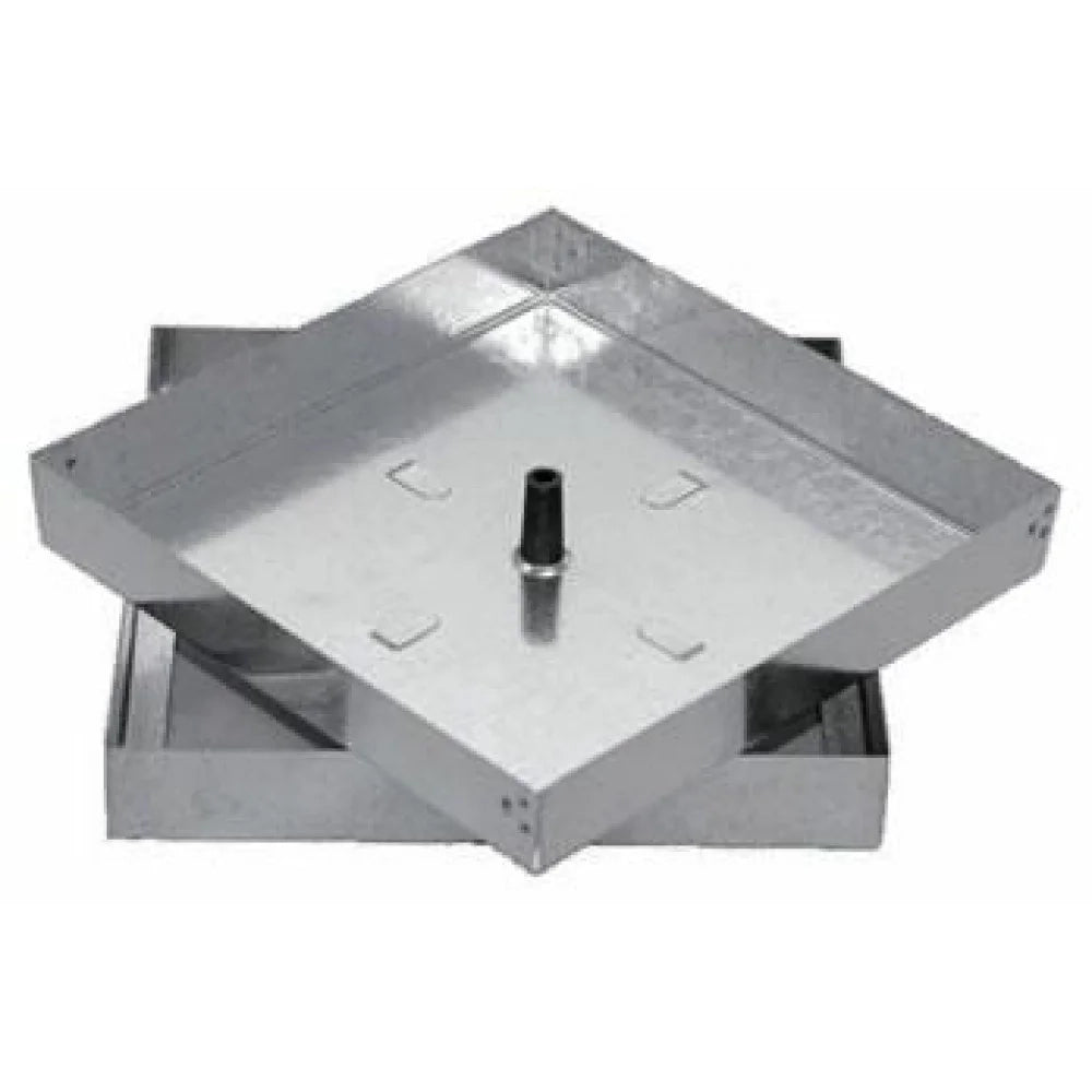 Sigillo con bullone centrale acc iaio zincato sp.10 10 23x23 b01c