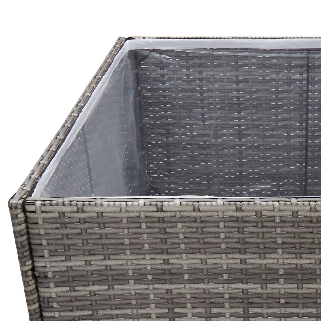 Fioriera da Giardino Grigia 157x80x80 cm in Polyrattan