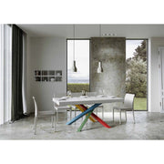 Tavolo allungabile 200/460x90 cm Volantis telaio Multicolore 4/B - Bianco Frassino