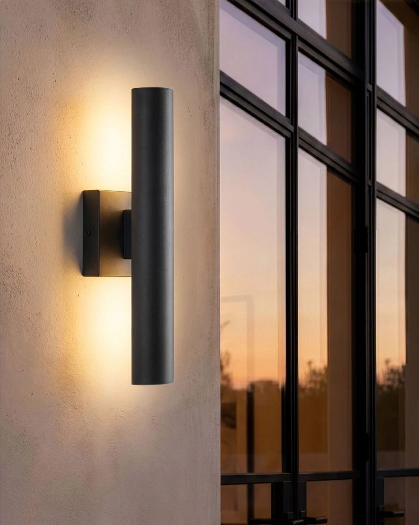 Set di 2 applique da esterno in metallo nero, stile tradizionale, per porta d'ingresso e veranda
