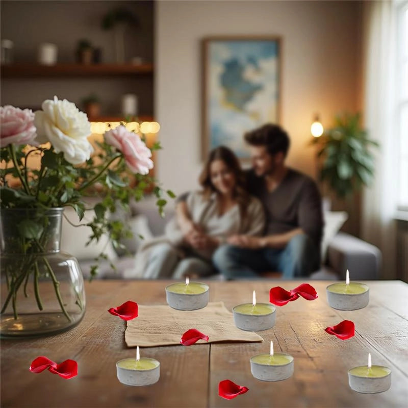 MAURY'S CANDELINE TEA LIGHT 90 PZ GIALLE CON OLIO DI CITRONELLA E BASE IN METALLO