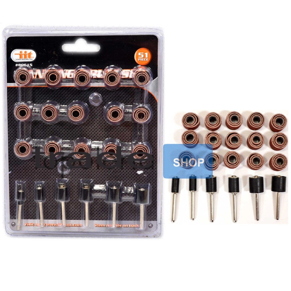 Trade Shop - Kit 51pz Accessori Mini Trapano Dremel Modellismo Tamburo Levigatura Leviga -