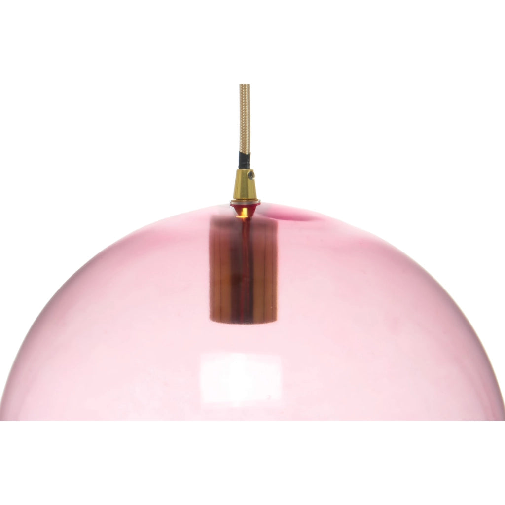 Lampada a sospensione Heike 100 in vetro rosa