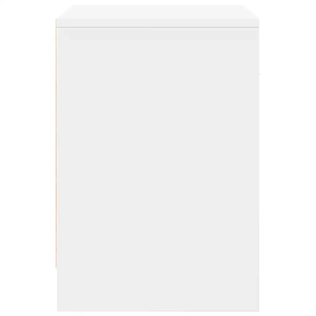 Comodino con cassetto-Tavolino da notte Bianco 40x34x50 cm
