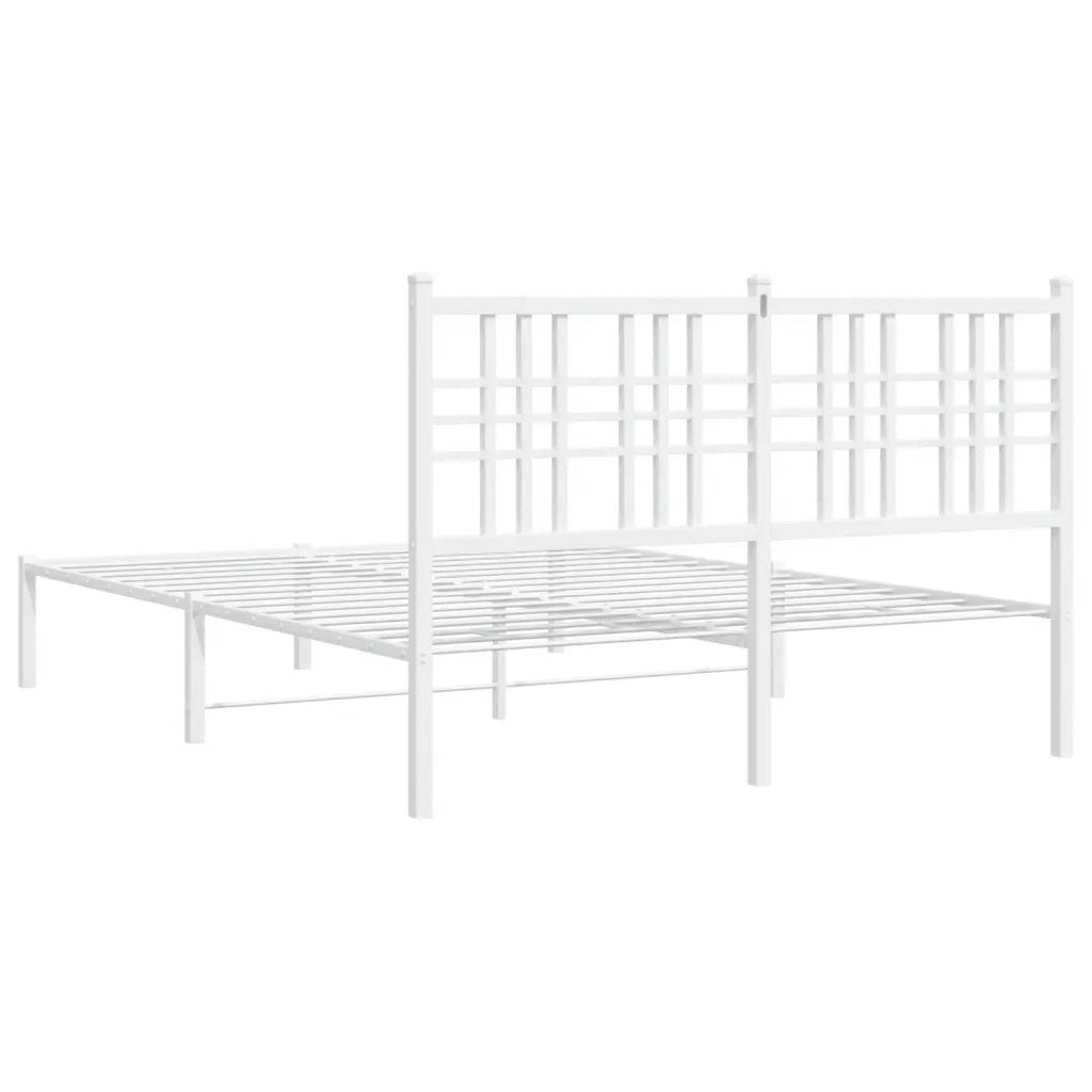 Giroletto con Testiera-Struttura Letto con testiera Metallo Bianco 140x200 cm 161405