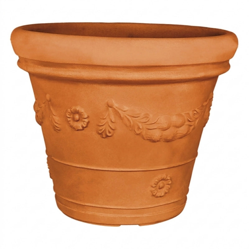 Vaso decorativo classico tradizionale Ø90 H72 in polimero resistente terracotta per piante per giardini e terrazze - Made in Italy - Monacis
