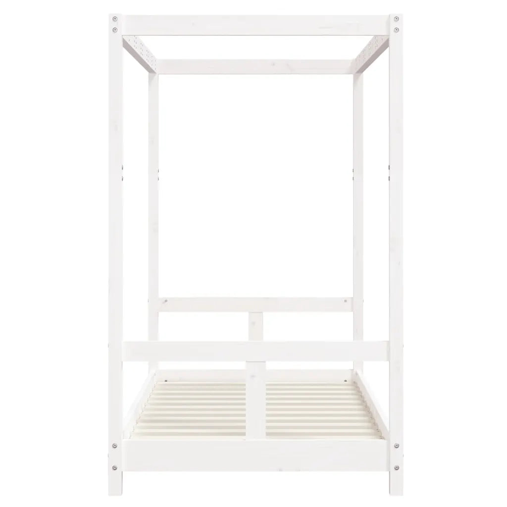 Giroletto per Bambini Bianco 80x160cm in Legno Massello di Pino