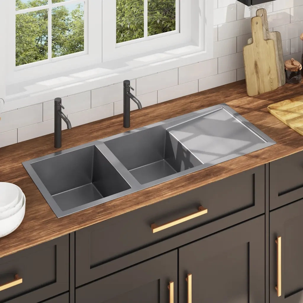 Lavello da Cucina Lavorato a Mano in Acciaio Inox CFW3358559