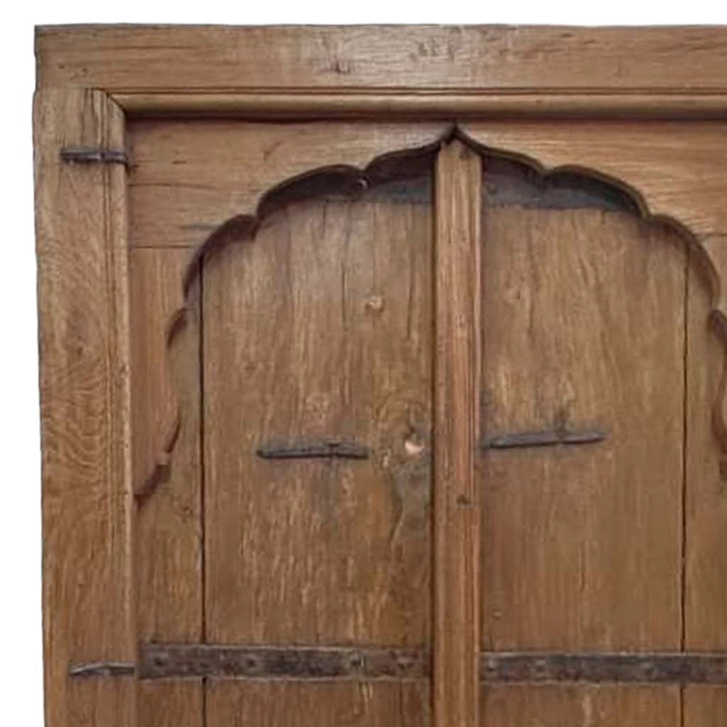 Finestra in legno con finitura artigianale marrone, 78x10x169h cm